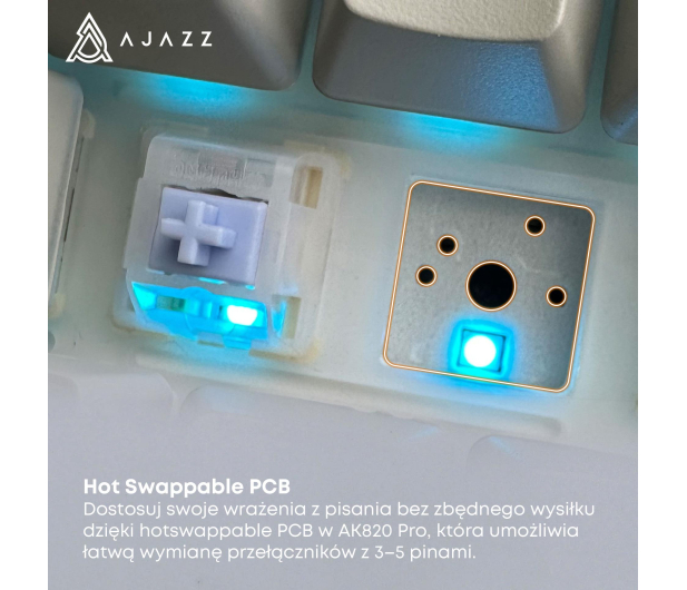 Ajazz AK820 Pro Gift Switch Black Gray Yellow RGB - 1536364 - zdjęcie 8